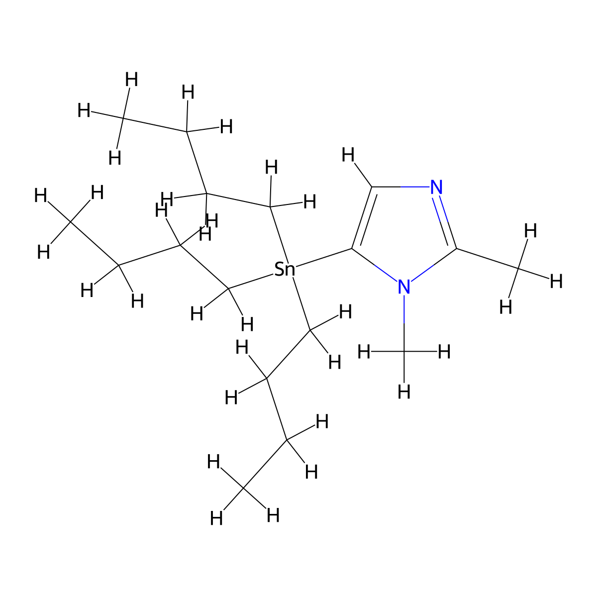 1,2-Dimethyl-5-(tributylstannyl)-1H-imidazole molecular structure, CAS 86051-75-4