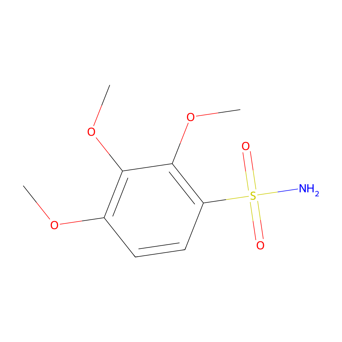 2,3,4-Trimethoxybenzene-1-sulfonamide molecular structure, CAS 860514-43-8