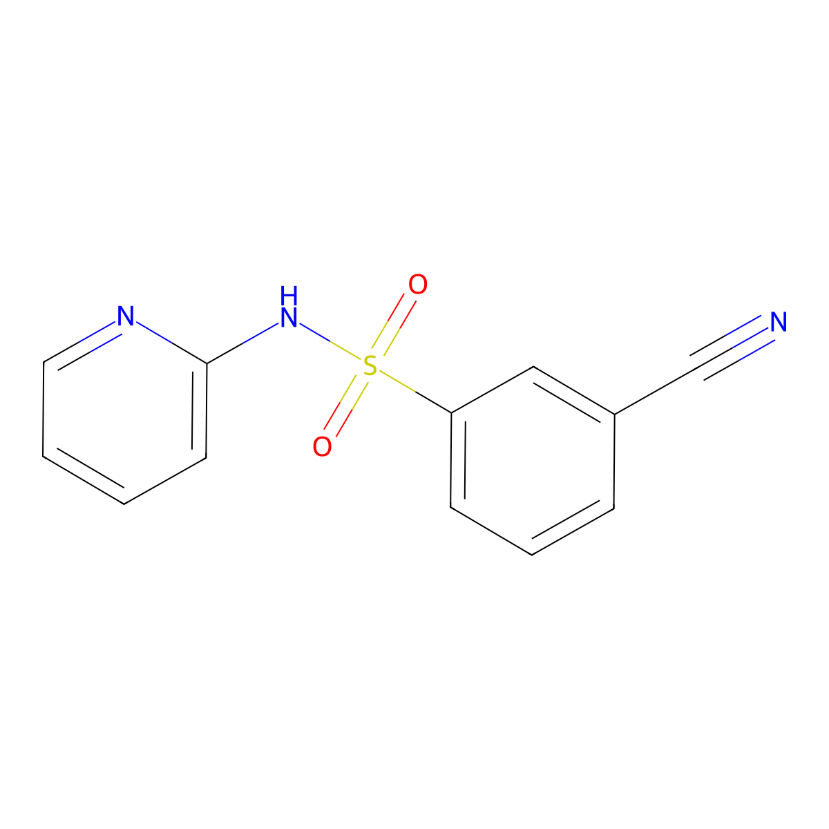 3-Cyano-N-(pyridin-2-yl)benzenesulfonamide molecular structure, CAS 860515-65-7