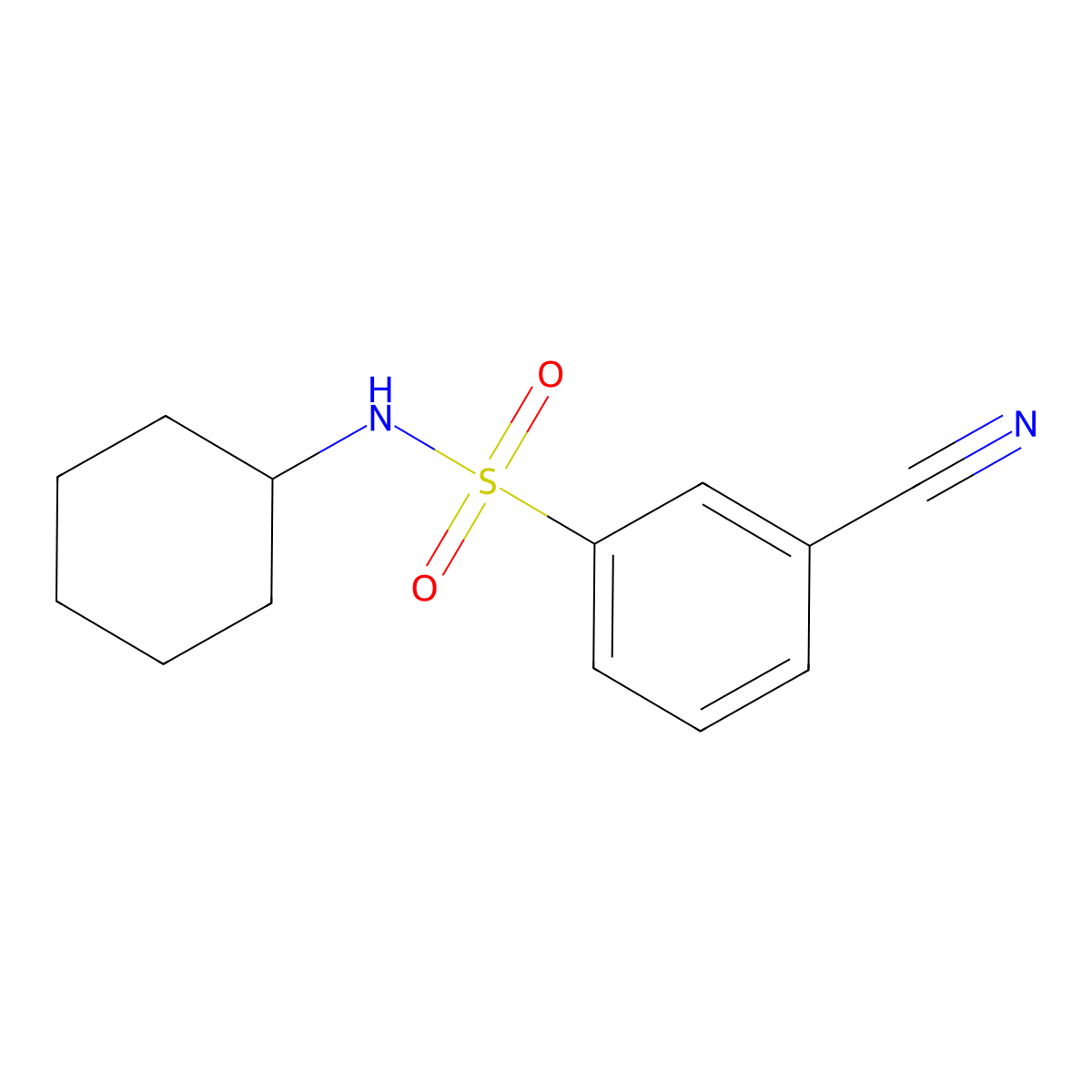 3-Cyano-N-cyclohexylbenzenesulfonamide molecular structure, CAS 860515-68-0