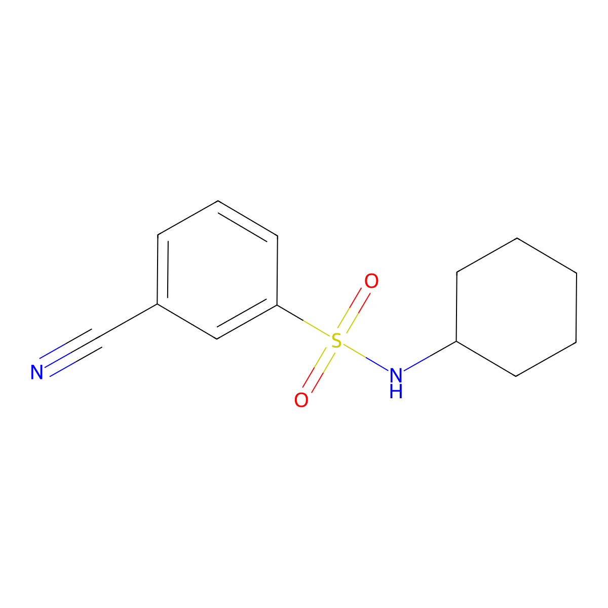 3-Cyano-N-cyclohexylbenzenesulfonamide molecular structure, CAS 860515-68-0