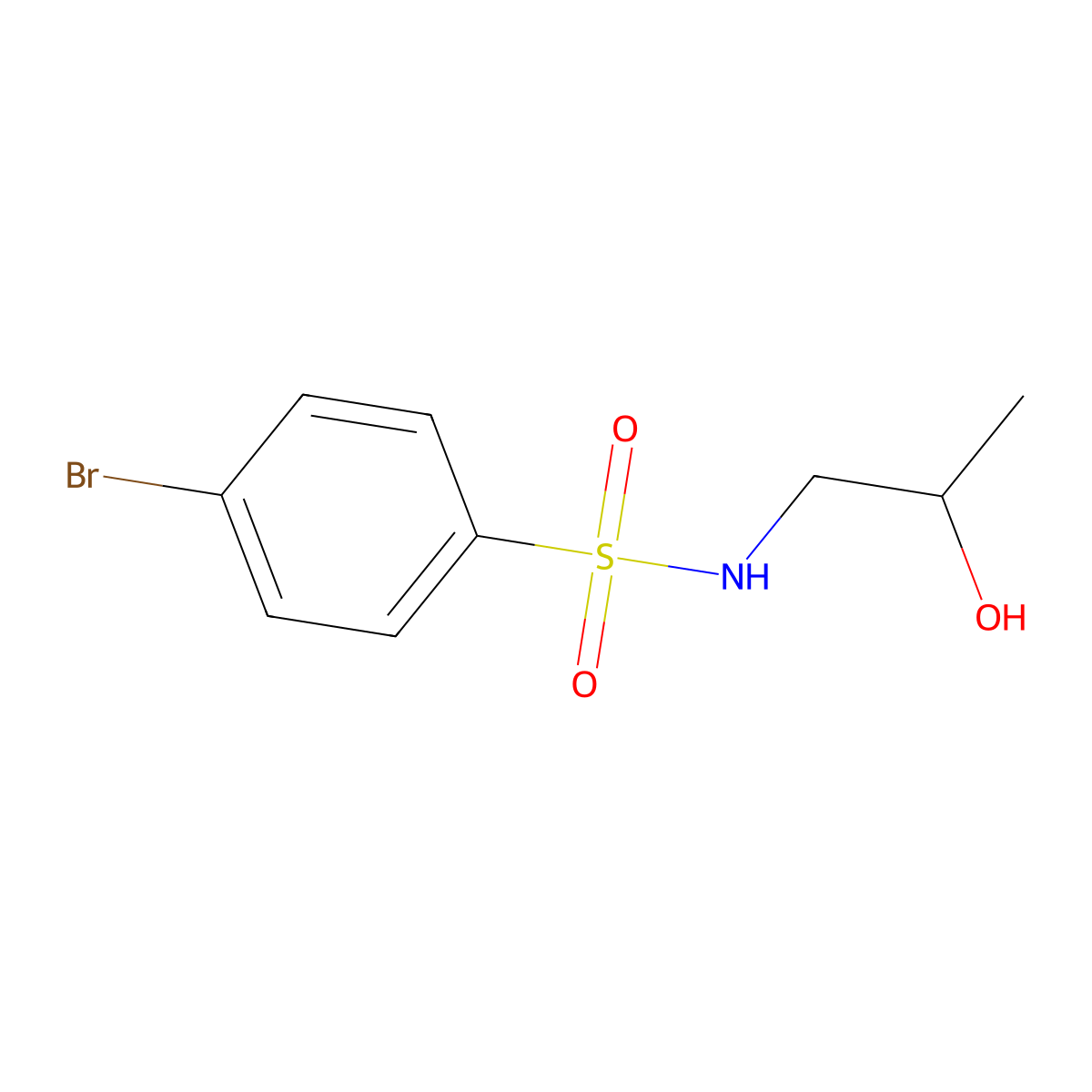 4-bromo-N-(2-hydroxypropyl)benzenesulfonamide molecular structure, CAS 860516-07-0