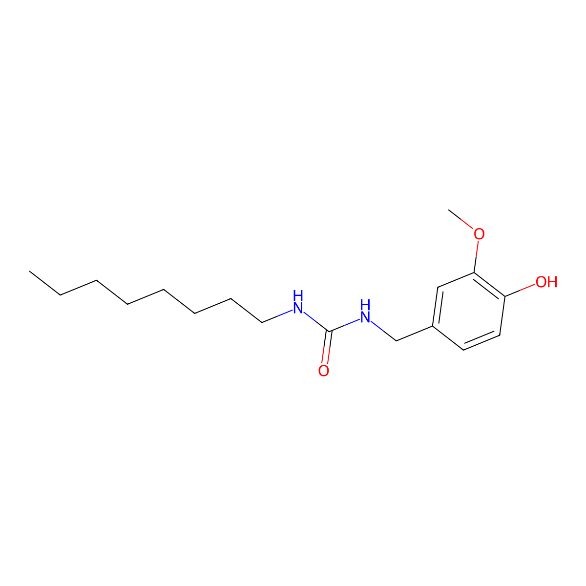 Urea, N-[(4-hydroxy-3-methoxyphenyl)methyl]-N'-octyl- molecular structure, CAS 86052-19-9