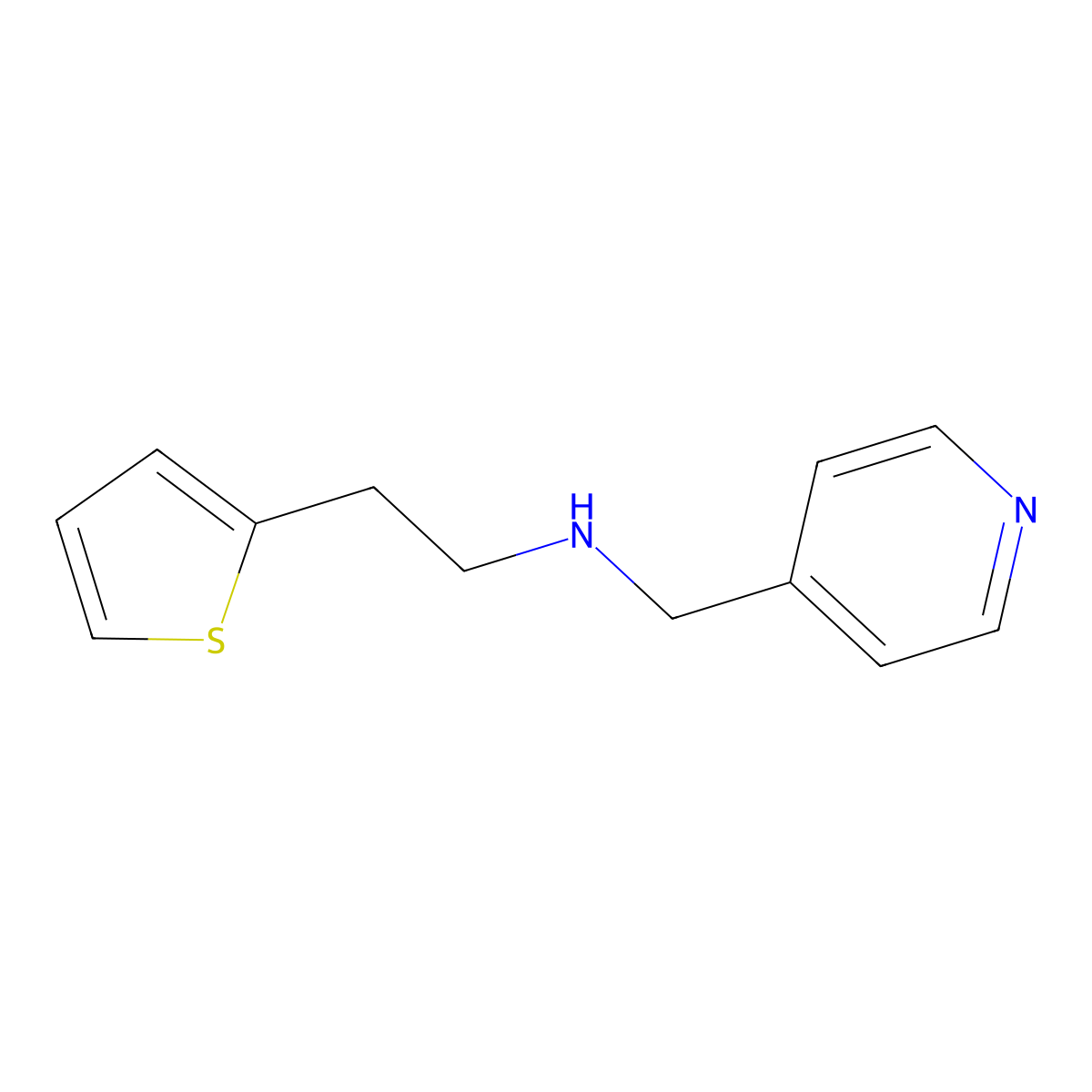 N-(Pyridin-4-ylmethyl)-2-(thiophen-2-yl)ethan-1-amine molecular structure, CAS 86052-50-8