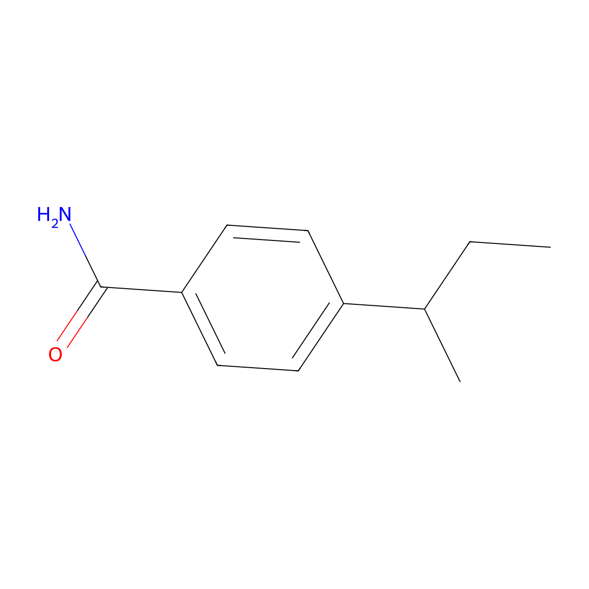 4-(Sec-butyl)benzamide molecular structure, CAS 860522-82-3