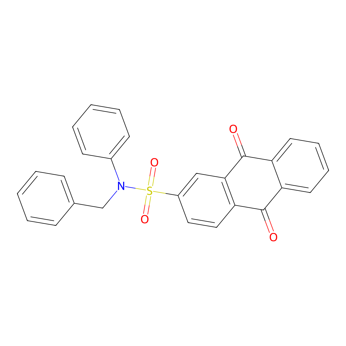 N-benzyl-9,10-dioxo-N-phenyl-9,10-dihydroanthracene-2-sulfonamide molecular structure, CAS 860527-62-4