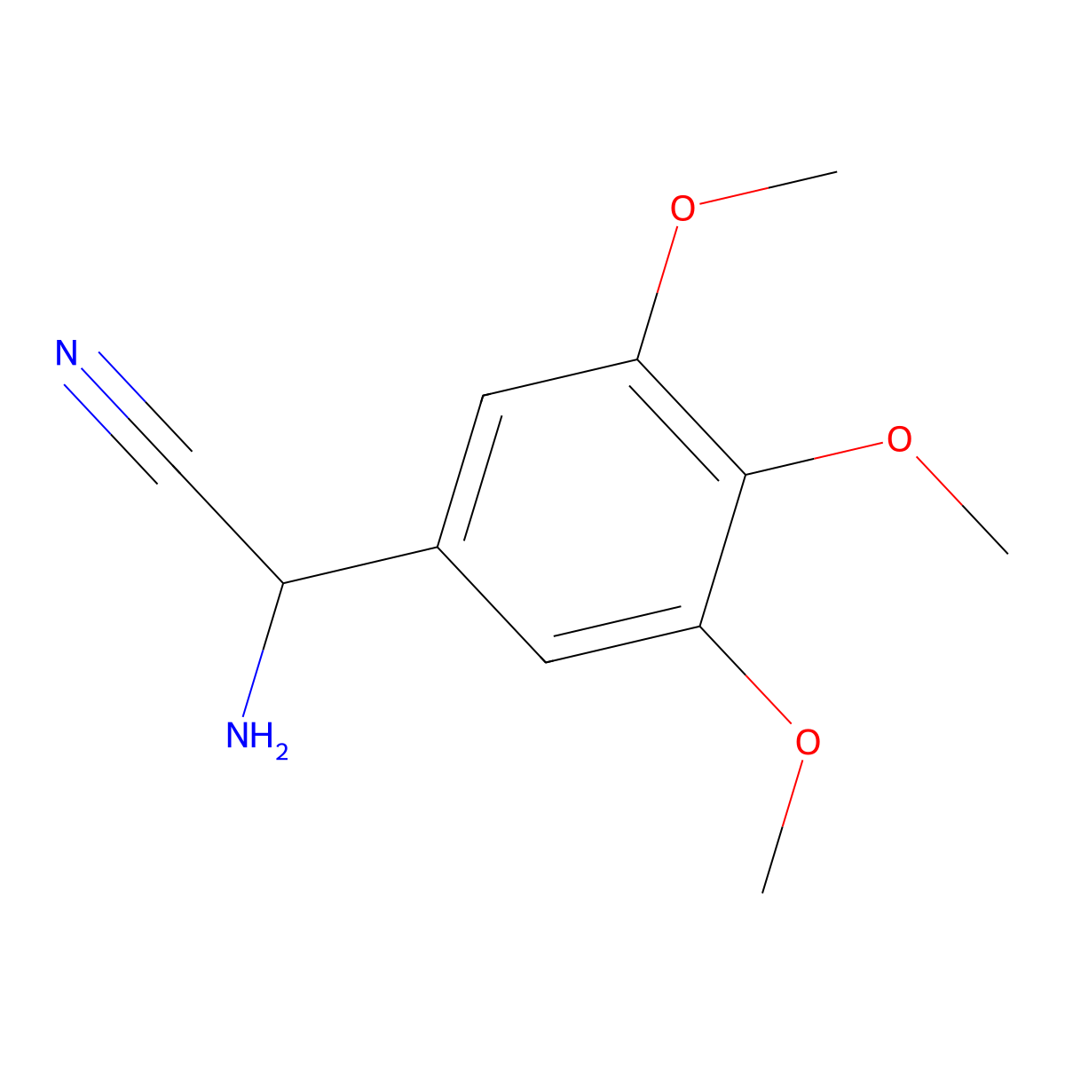 2-Amino-2-(3,4,5-trimethoxyphenyl)acetonitrile molecular structure, CAS 86053-93-2