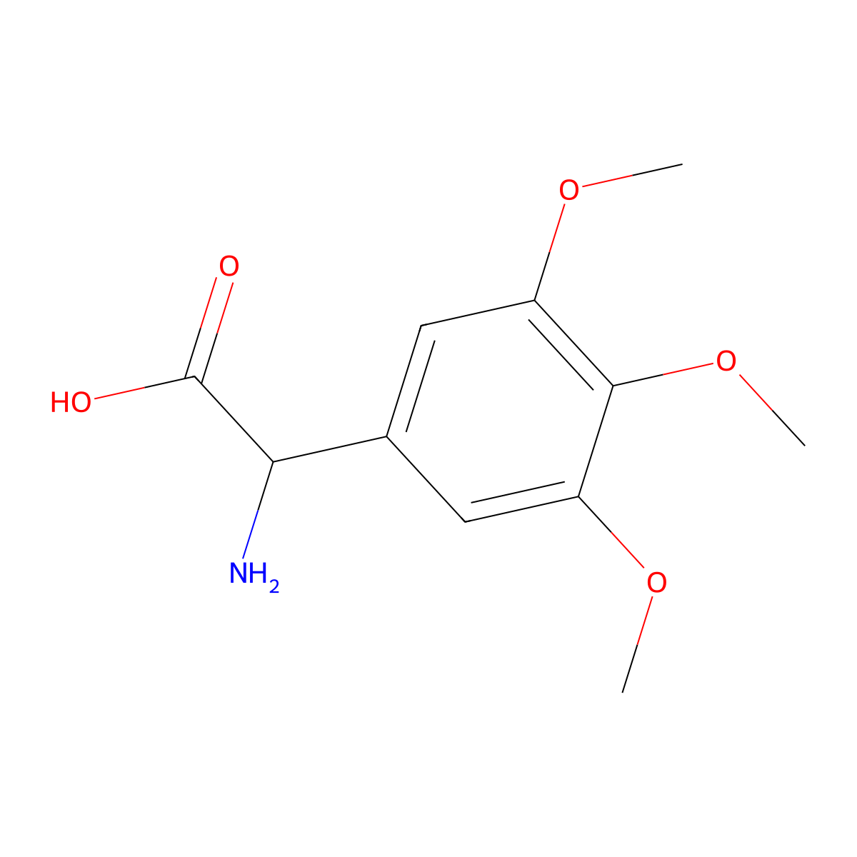 2-amino-2-(3,4,5-trimethoxyphenyl)acetic Acid molecular structure, CAS 86053-97-6