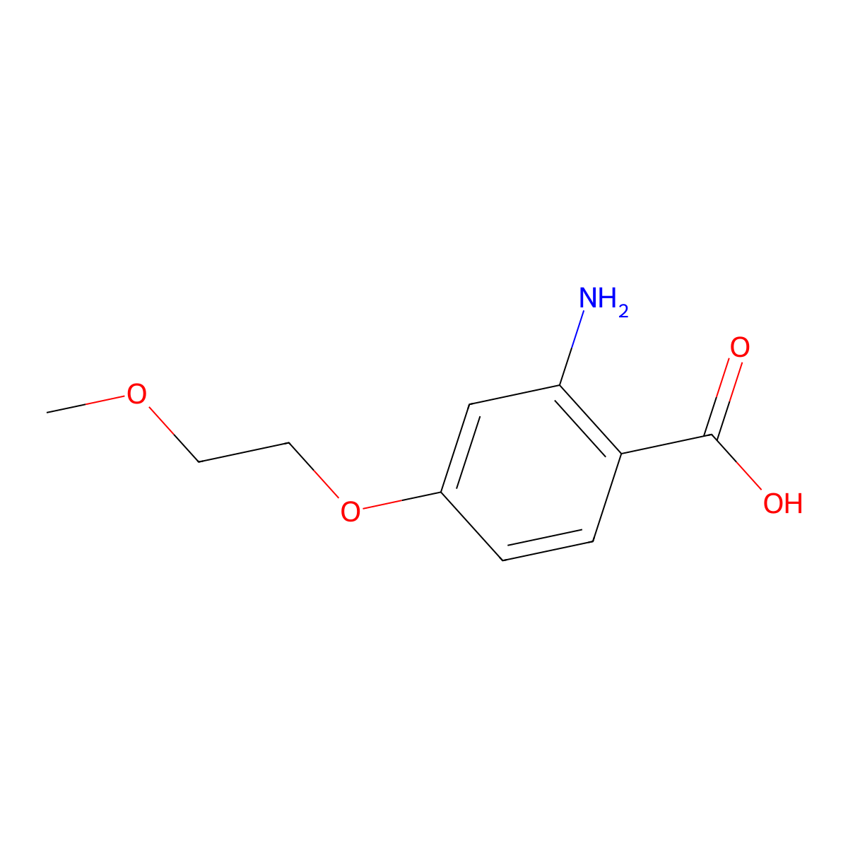 2-Amino-4-(2-methoxy-ethoxy)-benzoic acid molecular structure, CAS 860530-65-0