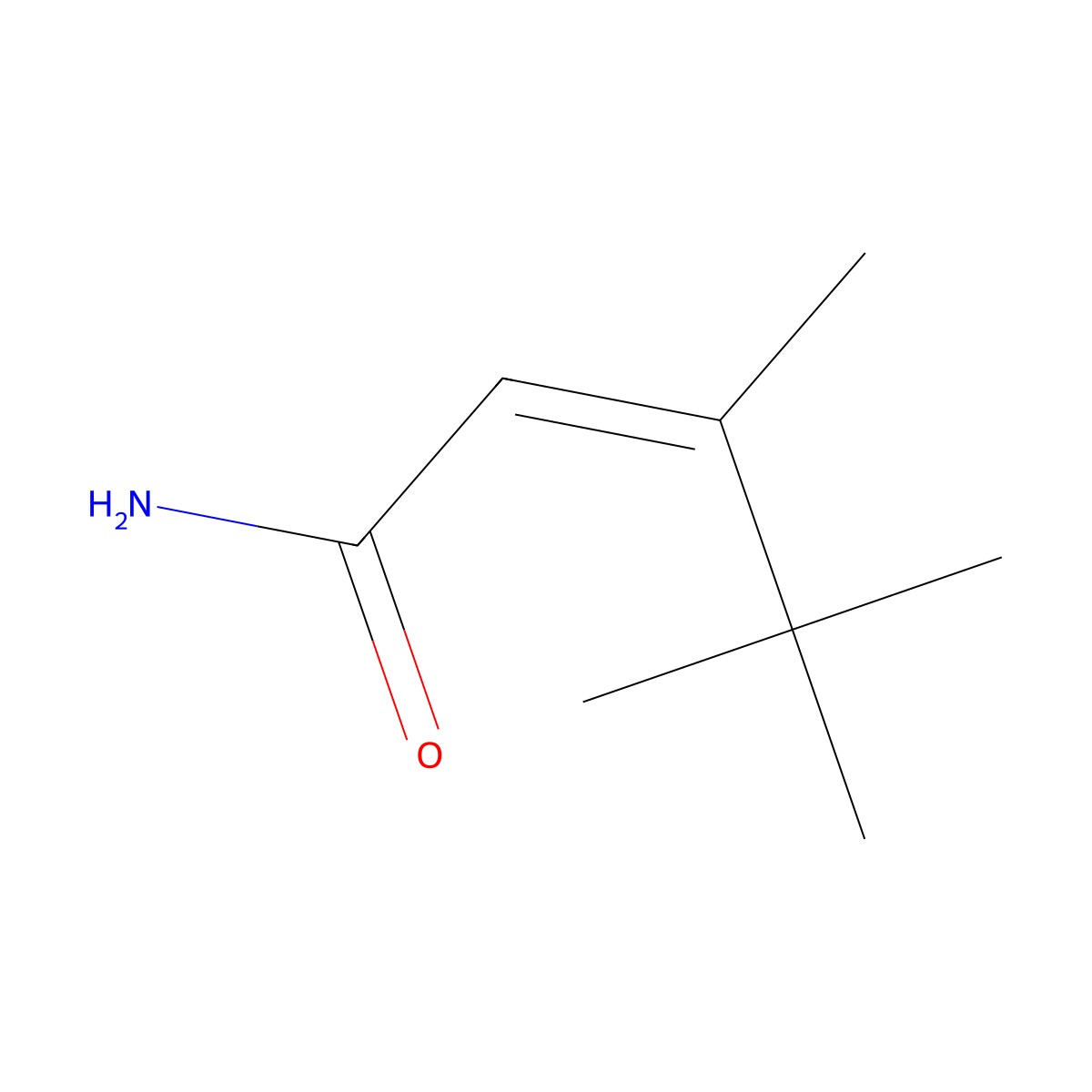 (2E)-3,4,4-Trimethylpent-2-enamide molecular structure, CAS 860546-40-3