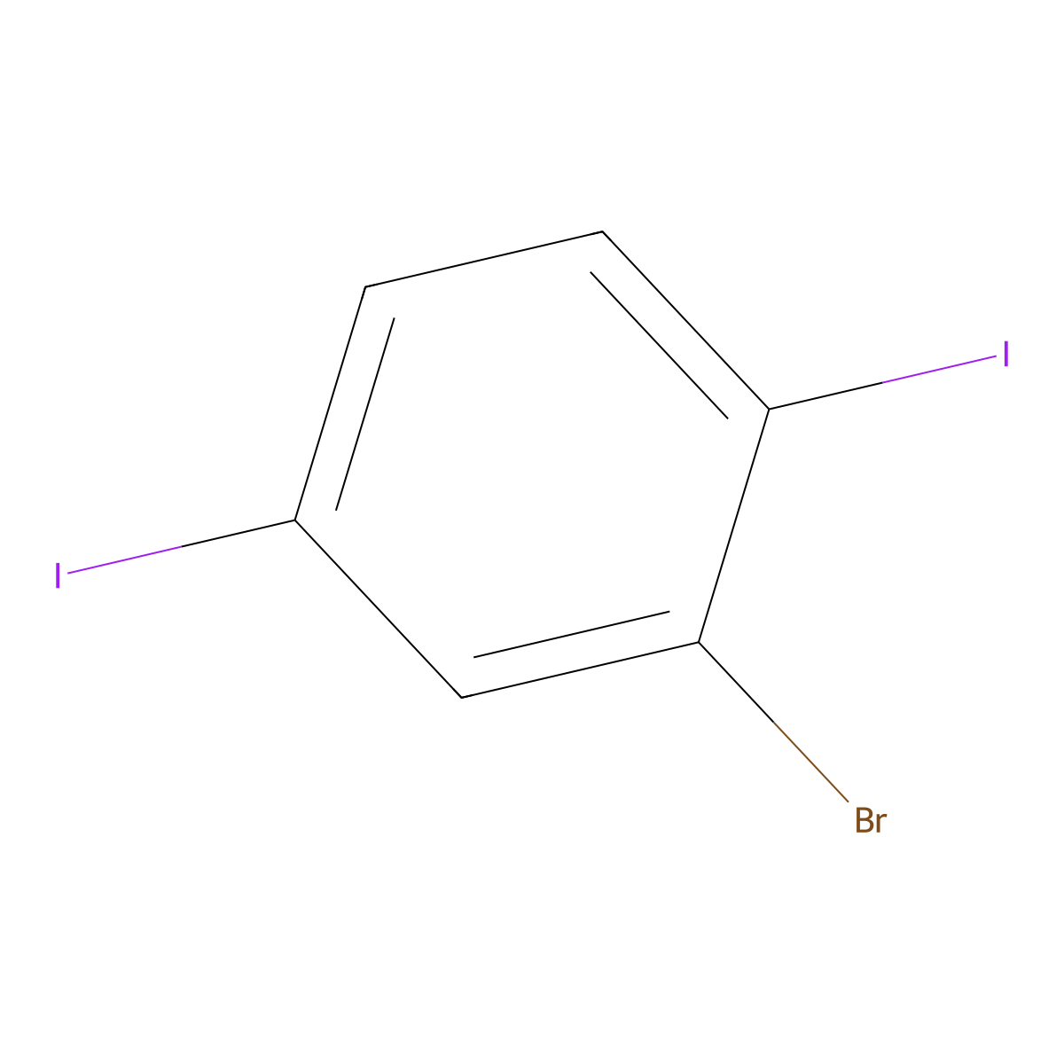 2-Bromo-1,4-diiodobenzene molecular structure, CAS 860556-79-2