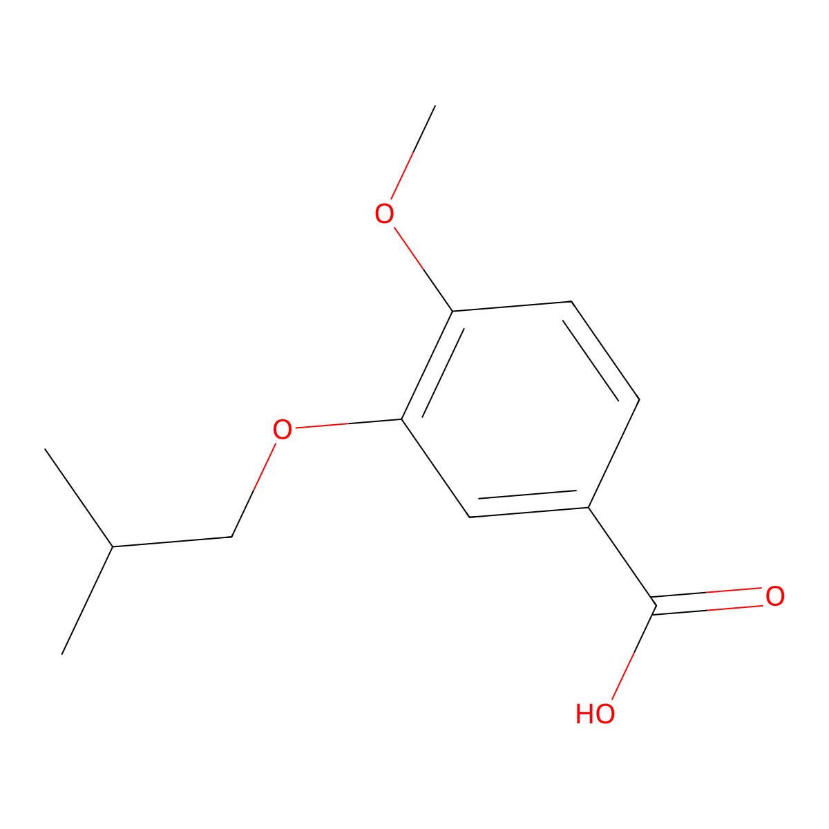 3-Isobutoxy-4-methoxybenzoic acid molecular structure, CAS 860562-57-8