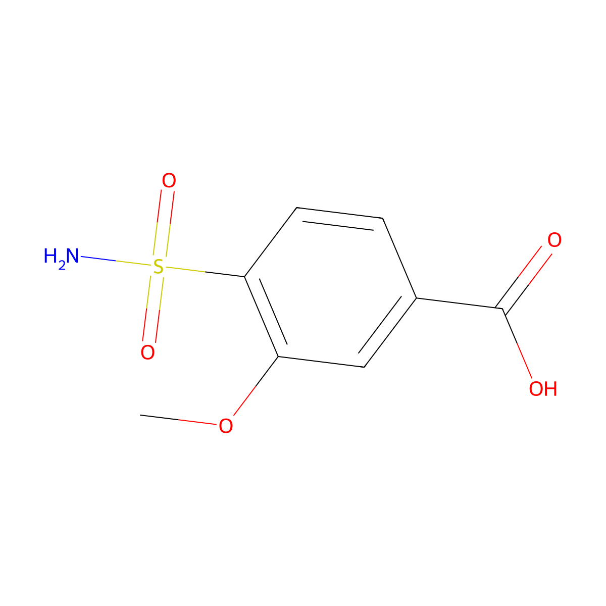3-Methoxy-4-sulfamoylbenzoic acid molecular structure, CAS 860562-94-3