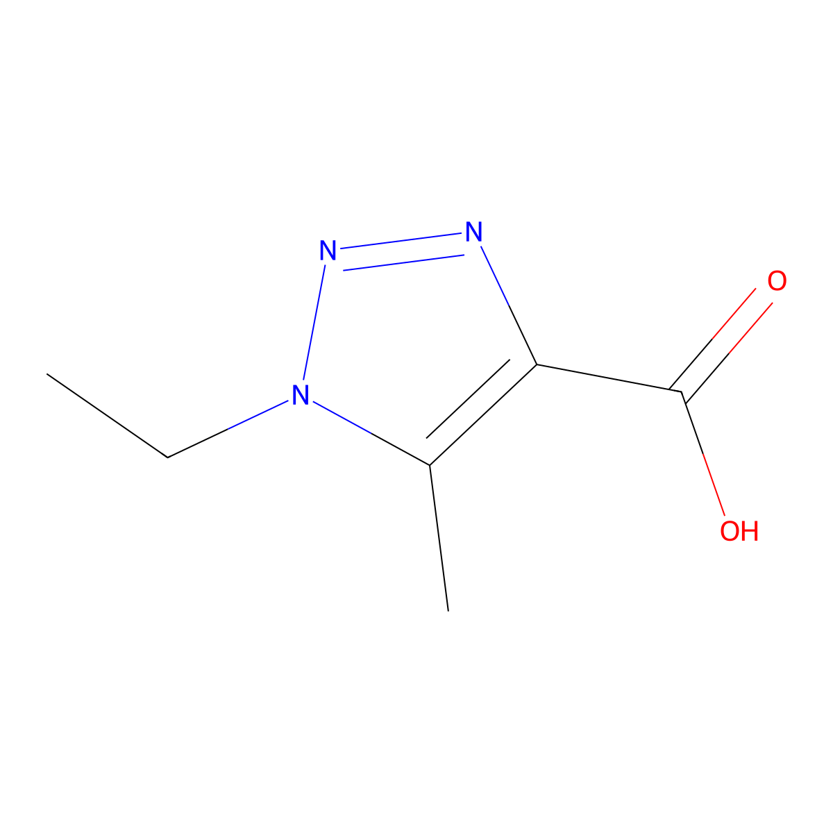 1-ethyl-5-methyl-1H-1,2,3-triazole-4-carboxylic acid molecular structure, CAS 860569-56-8
