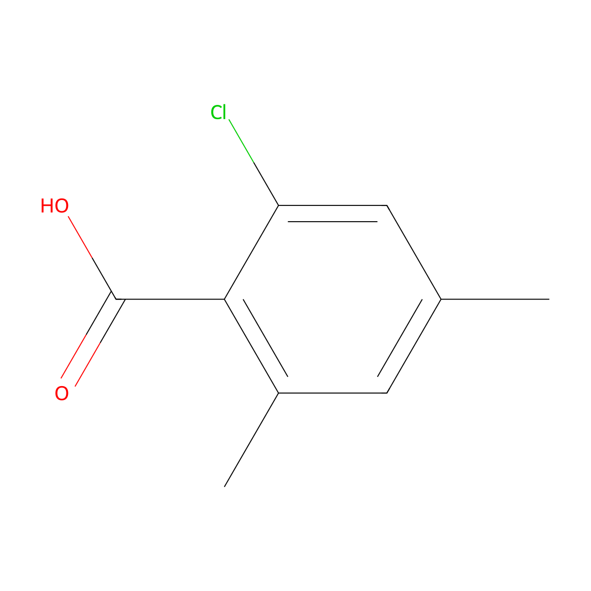 2-Chloro-4,6-dimethylbenzoic acid molecular structure, CAS 860570-32-7