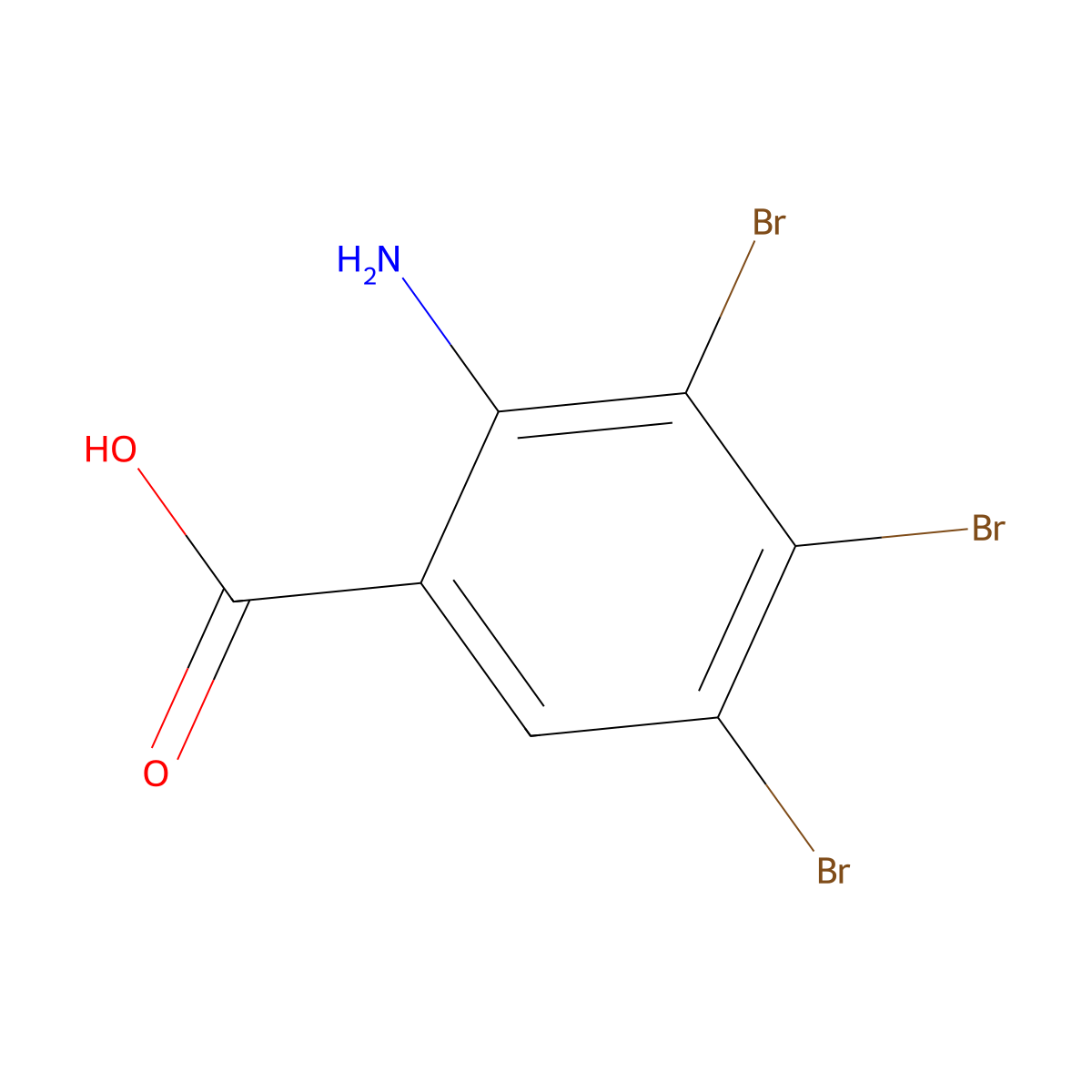 2-Amino-3,4,5-tribromobenzoic acid molecular structure, CAS 860576-68-7