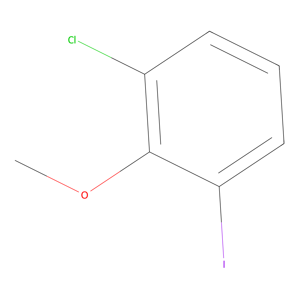 1-Chloro-3-iodo-2-methoxybenzene molecular structure, CAS 860585-01-9