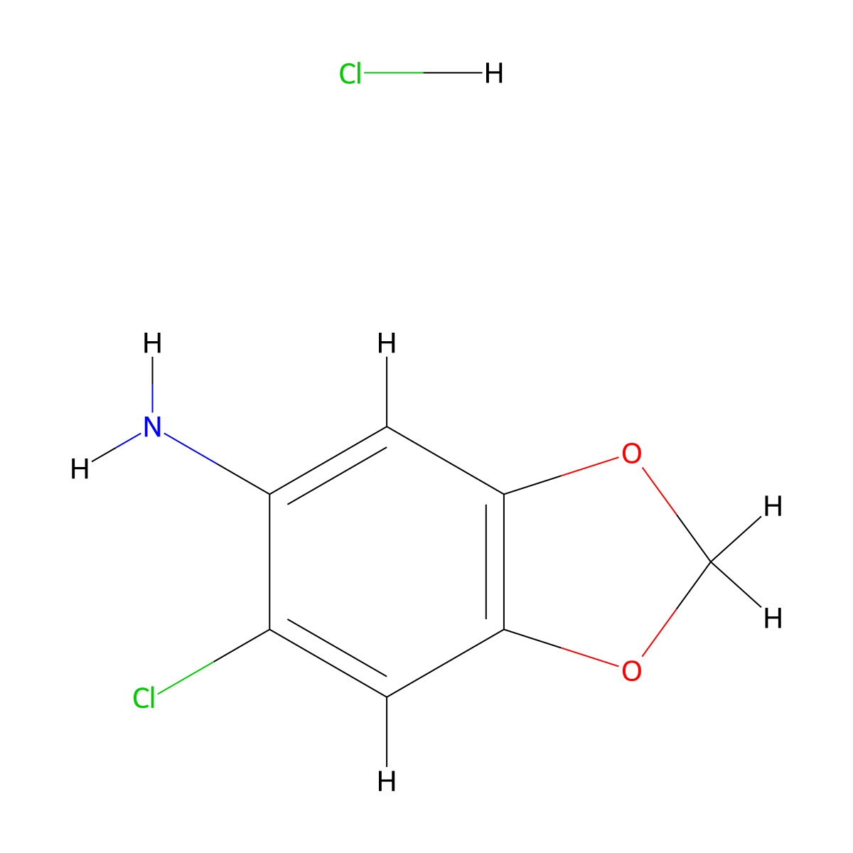 6-Chloro-benzo[1,3]dioxol-5-ylamine hydrochloride molecular structure, CAS 860585-53-1