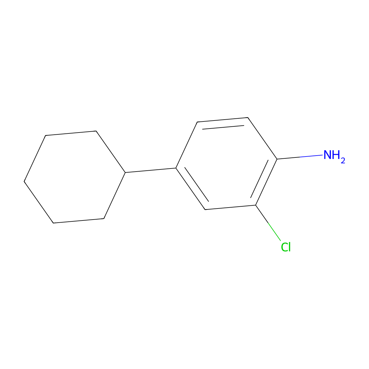 2-Chloro-4-cyclohexylaniline molecular structure, CAS 860585-79-1
