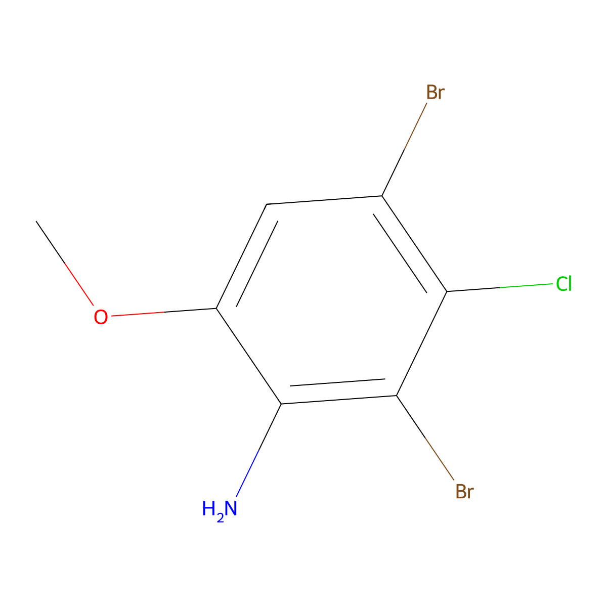 2,4-Dibromo-3-chloro-6-methoxyaniline molecular structure, CAS 860586-90-9