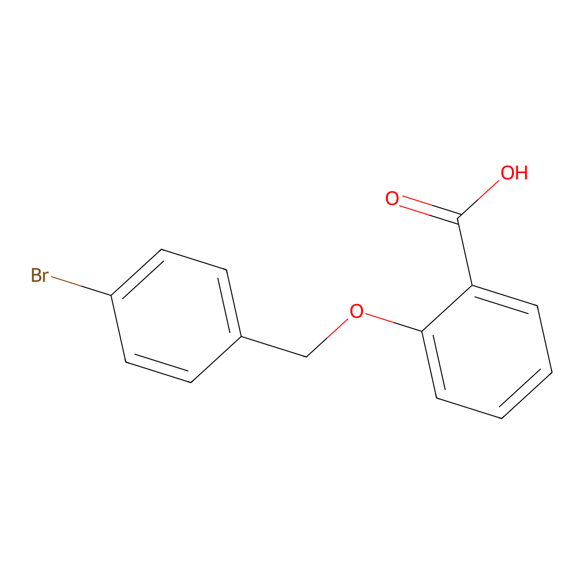 2-((4-Bromophenyl)methoxy)benzoic acid molecular structure, CAS 860597-33-7
