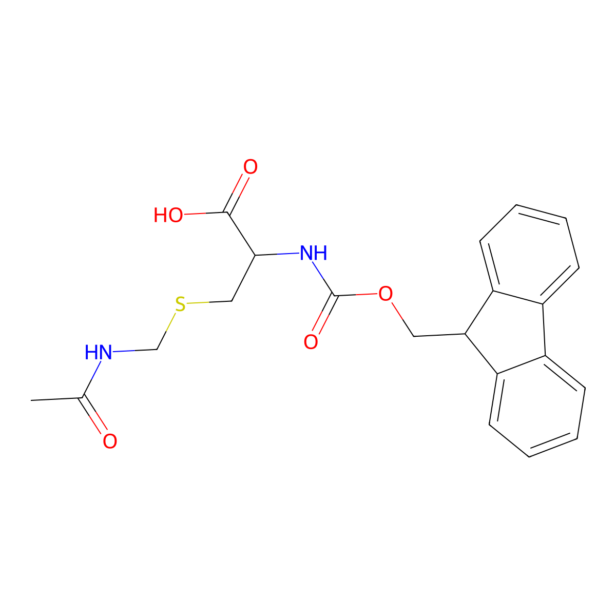 S-((Acetylamino)methyl)-N-((9H-fluoren-9-ylmethoxy)carbonyl)-L-cysteine molecular structure, CAS 86060-81-3