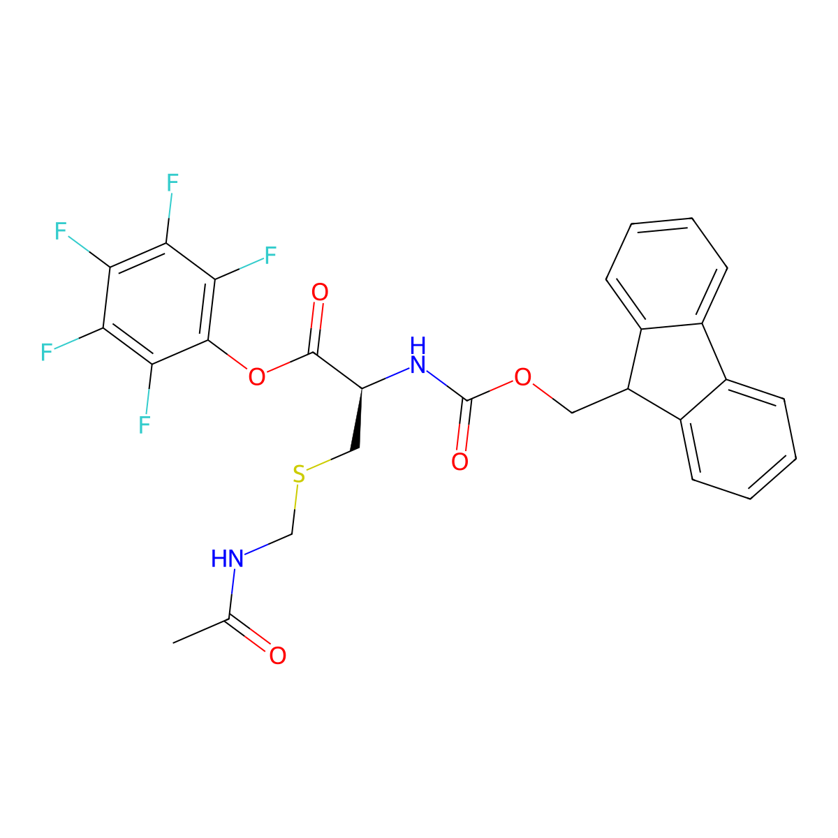 L-Cysteine, S-((acetylamino)methyl)-N-((9H-fluoren-9-ylmethoxy)carbonyl)-, pentafluorophenyl ester molecular structure, CAS 86060-96-0
