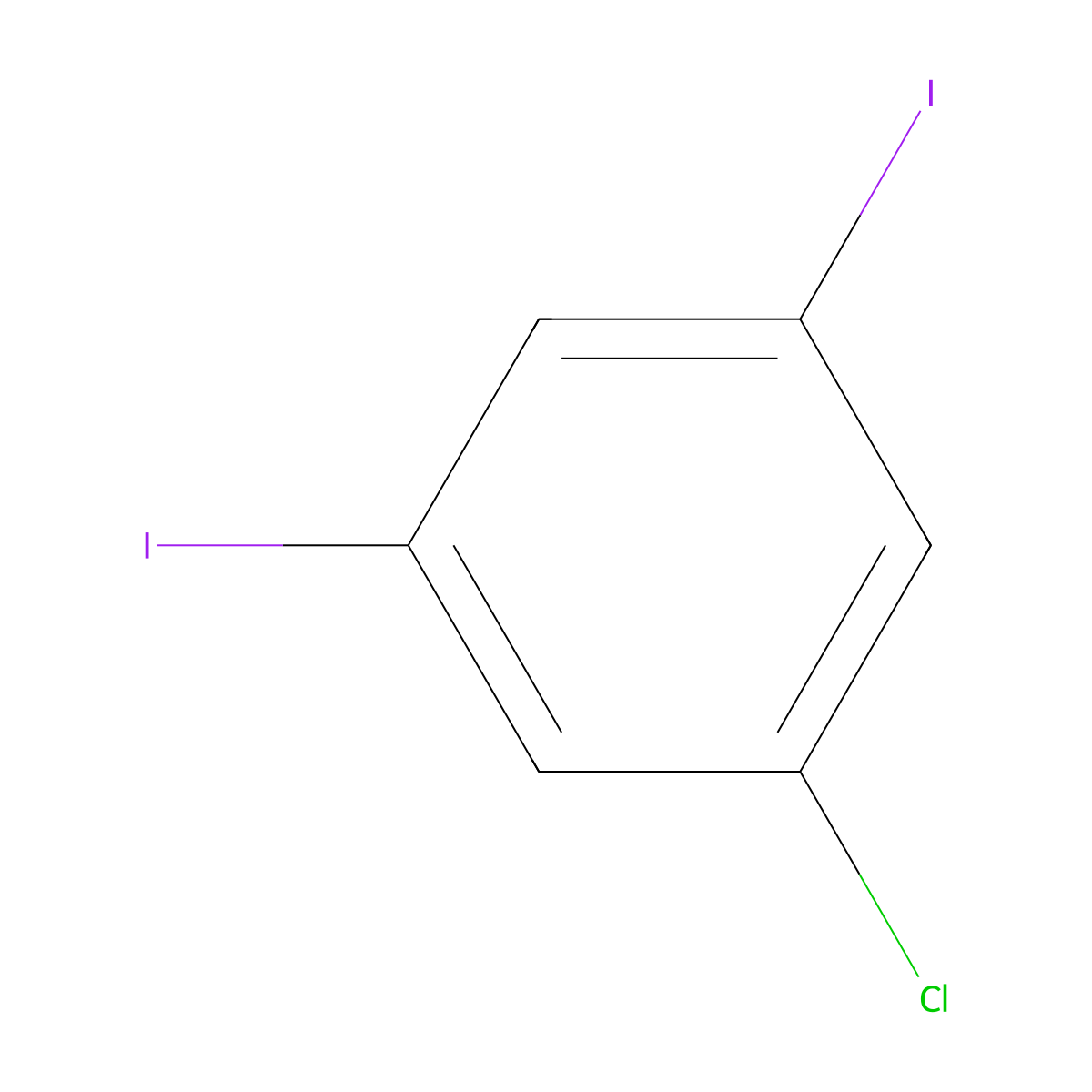 1-Chloro-3,5-diiodobenzene molecular structure, CAS 860603-46-9