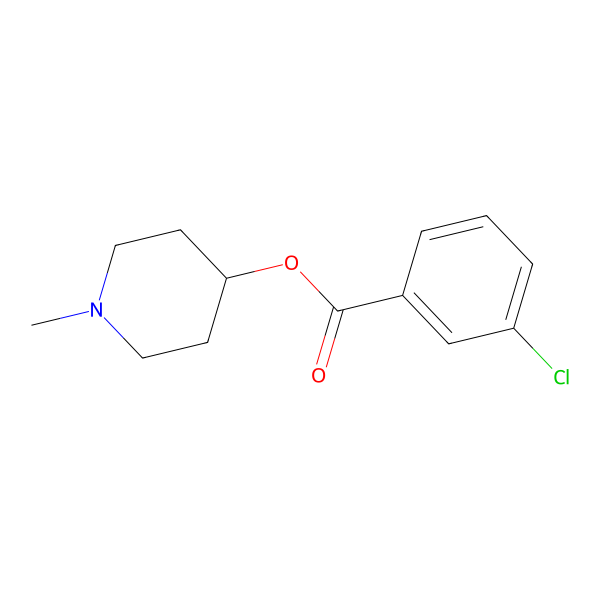1-Methylpiperidin-4-yl 3-chlorobenzoate molecular structure, CAS 860607-53-0