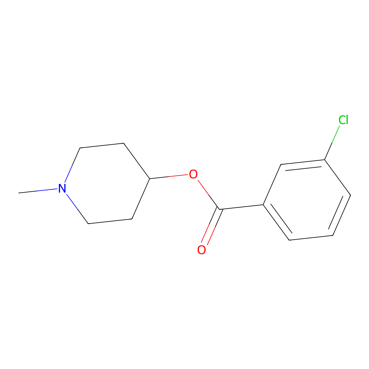 1-Methylpiperidin-4-yl 3-chlorobenzoate molecular structure, CAS 860607-53-0
