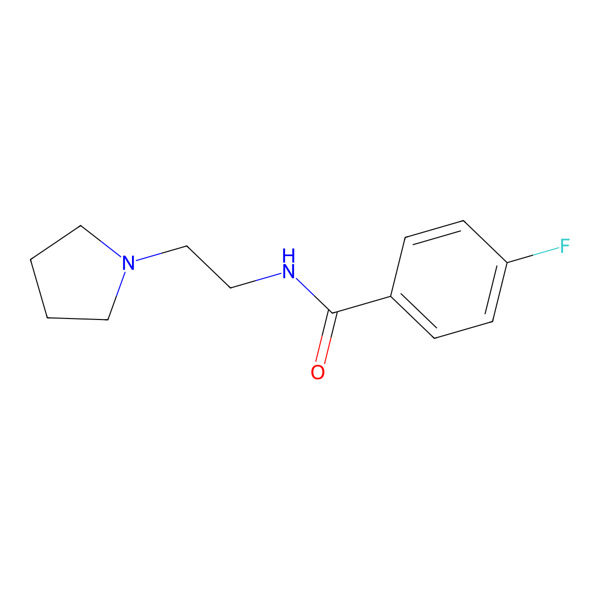 4-fluoro-N-(2-pyrrolidin-1-ylethyl)benzamide molecular structure, CAS 860607-54-1