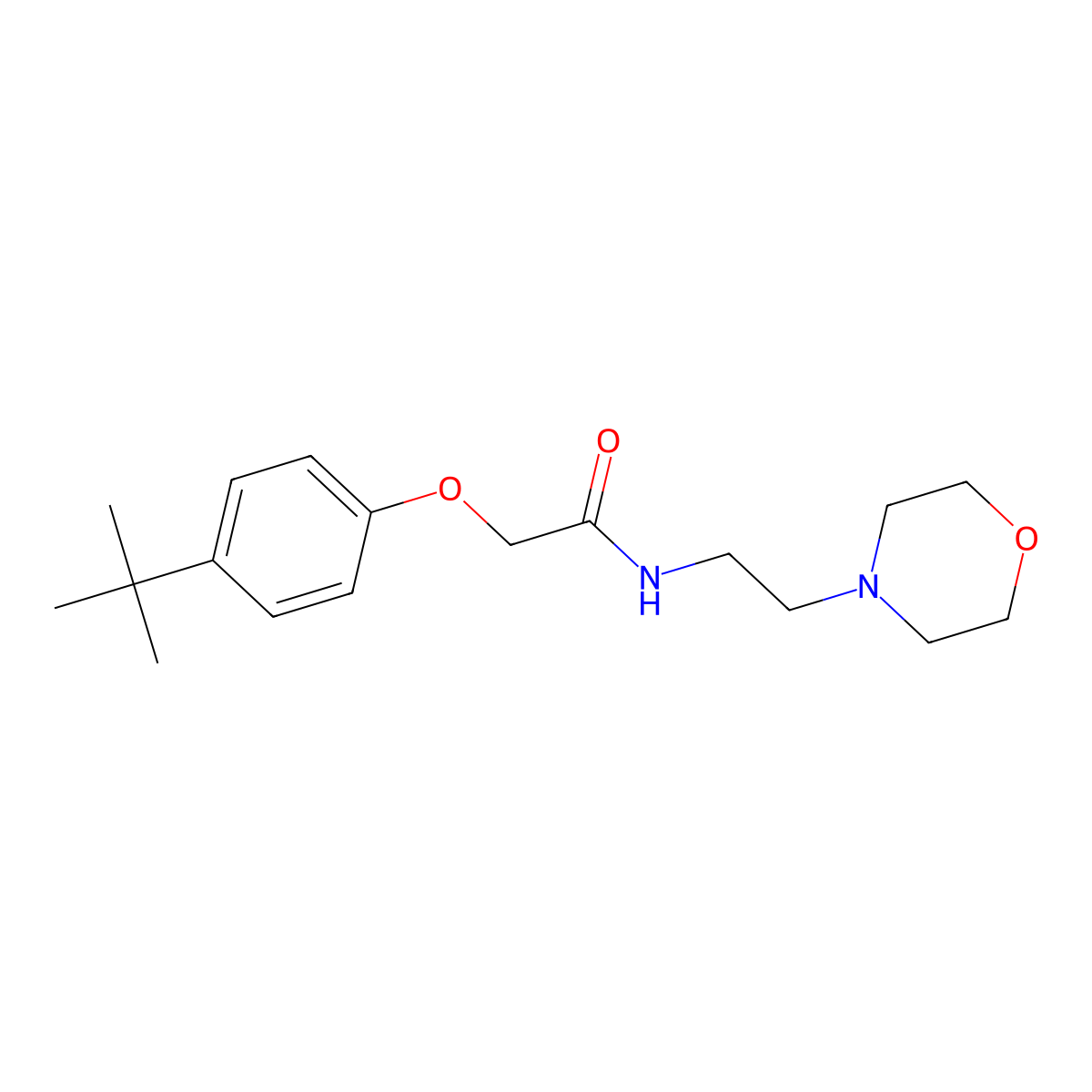 2-(4-tert-butylphenoxy)-N-(2-morpholin-4-ylethyl)acetamide molecular structure, CAS 860607-55-2