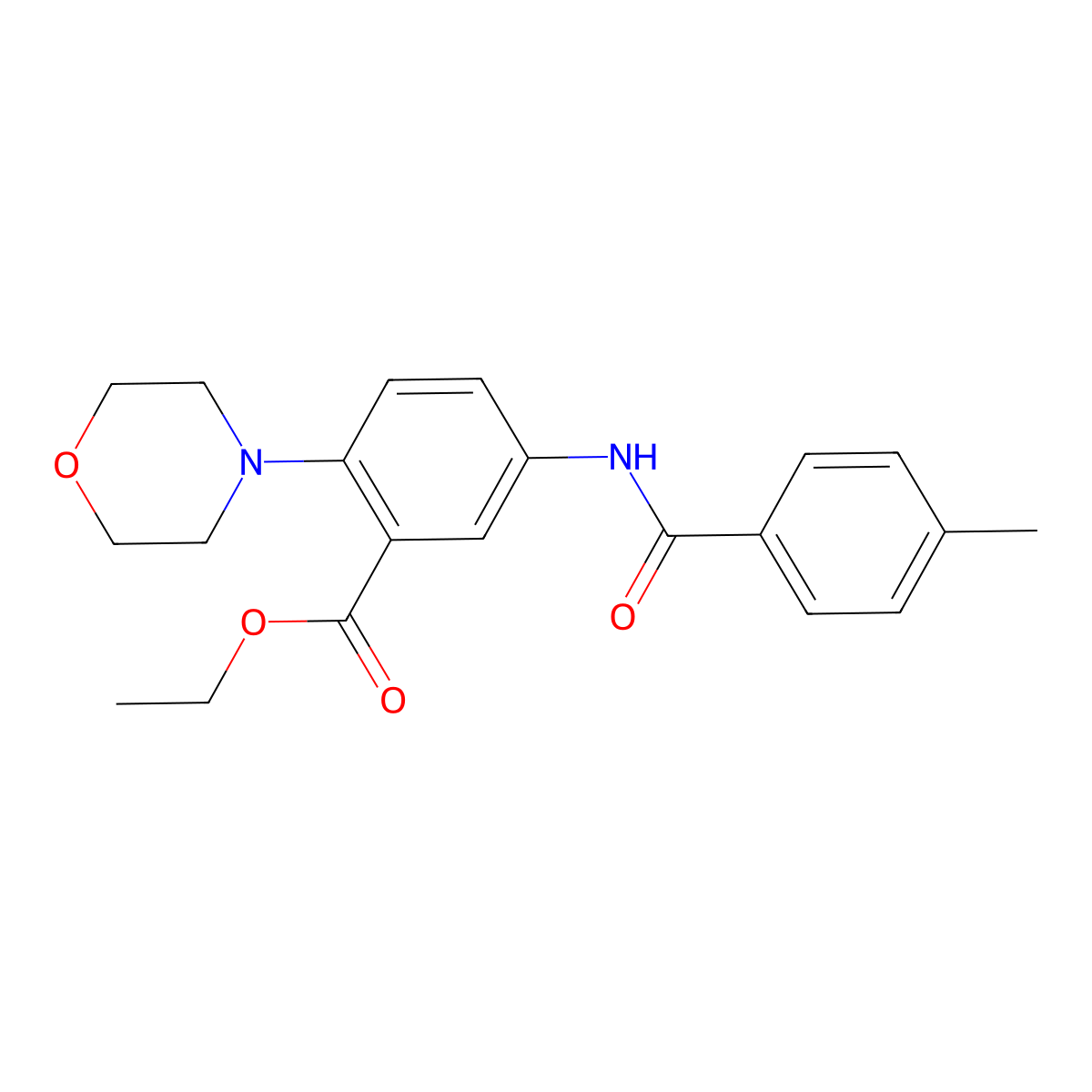 Ethyl 5-[(4-methylbenzoyl)amino]-2-morpholin-4-ylbenzoate molecular structure, CAS 860607-72-3