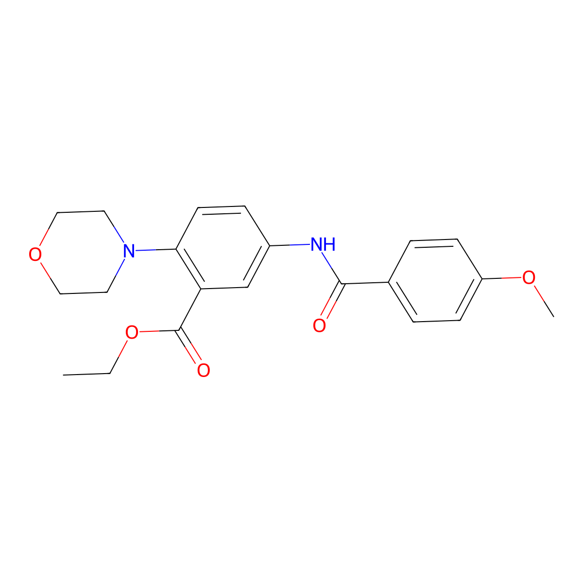 Ethyl 5-[(4-methoxybenzoyl)amino]-2-(4-morpholinyl)benzoate molecular structure, CAS 860607-73-4