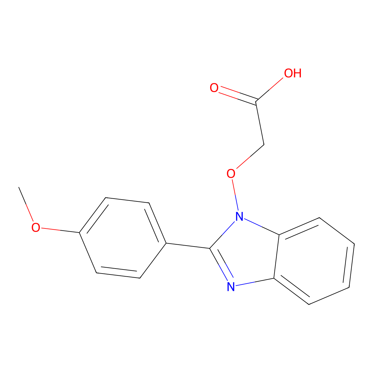 2-{[2-(4-methoxyphenyl)-1H-1,3-benzimidazol-1-yl]oxy}acetic acid molecular structure, CAS 860609-00-3