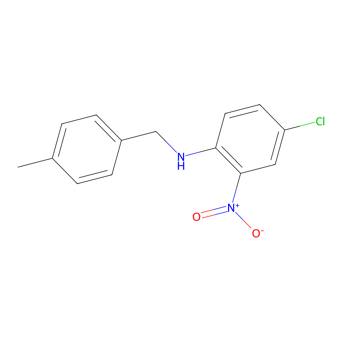 4-chloro-N-[(4-methylphenyl)methyl]-2-nitroaniline molecular structure, CAS 860609-02-5
