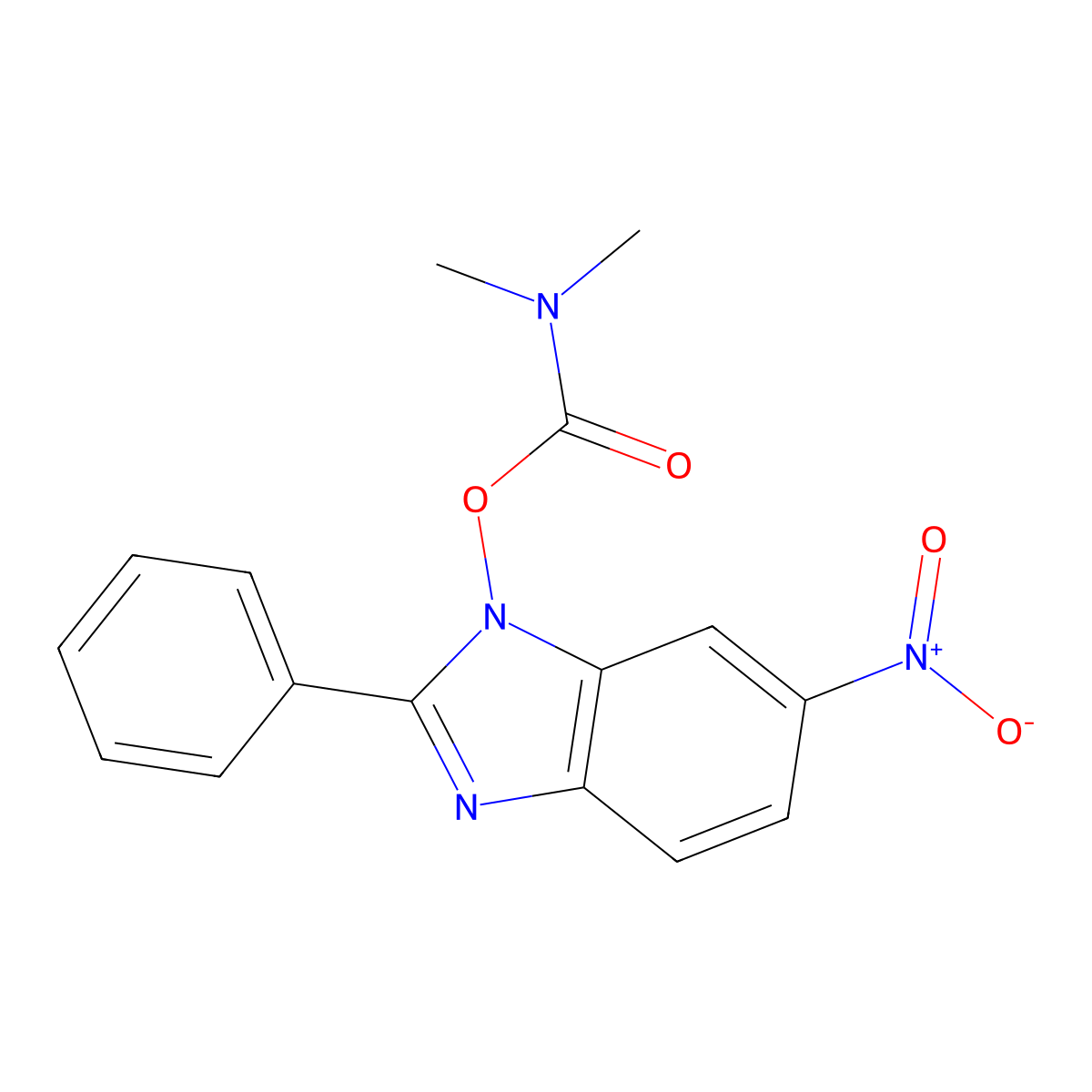 1-{[(dimethylamino)carbonyl]oxy}-6-nitro-2-phenyl-1H-1,3-benzimidazole molecular structure, CAS 860609-03-6