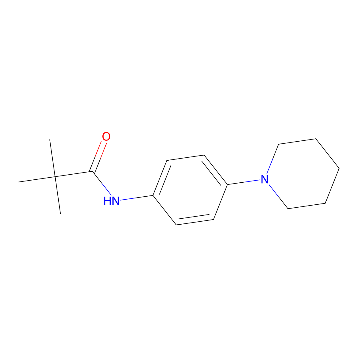 2,2-dimethyl-N-(4-piperidinophenyl)propanamide molecular structure, CAS 860609-09-2