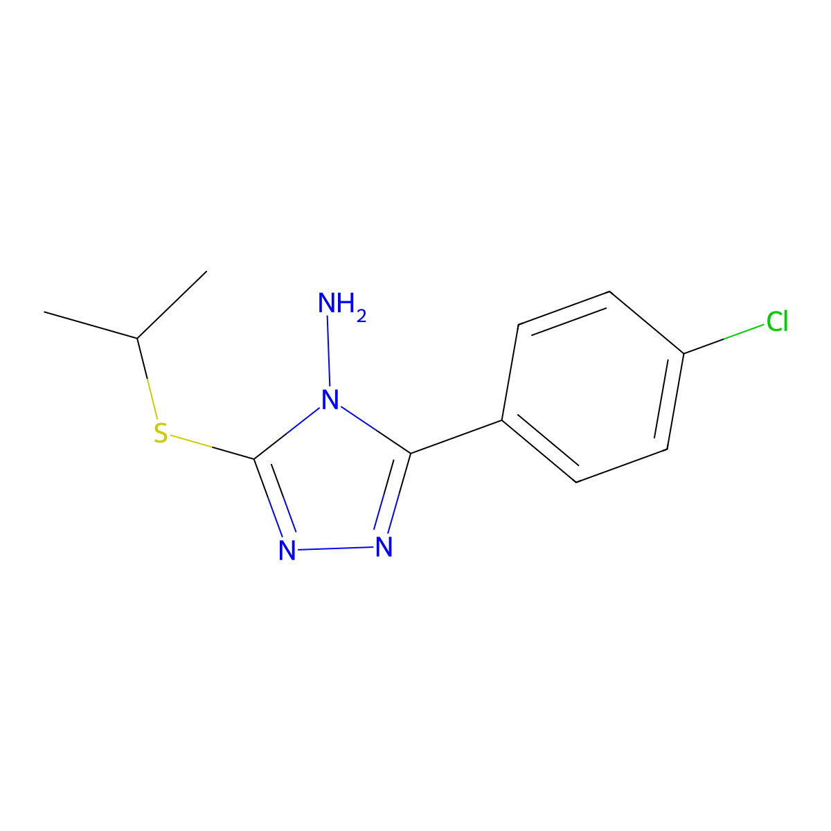 3-(4-chlorophenyl)-5-(isopropylsulfanyl)-4H-1,2,4-triazol-4-amine molecular structure, CAS 860609-13-8