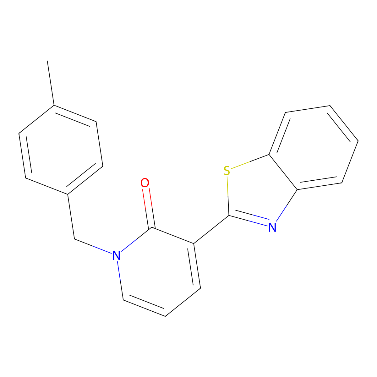 3-(1,3-benzothiazol-2-yl)-1-(4-methylbenzyl)-2(1H)-pyridinone molecular structure, CAS 860609-20-7