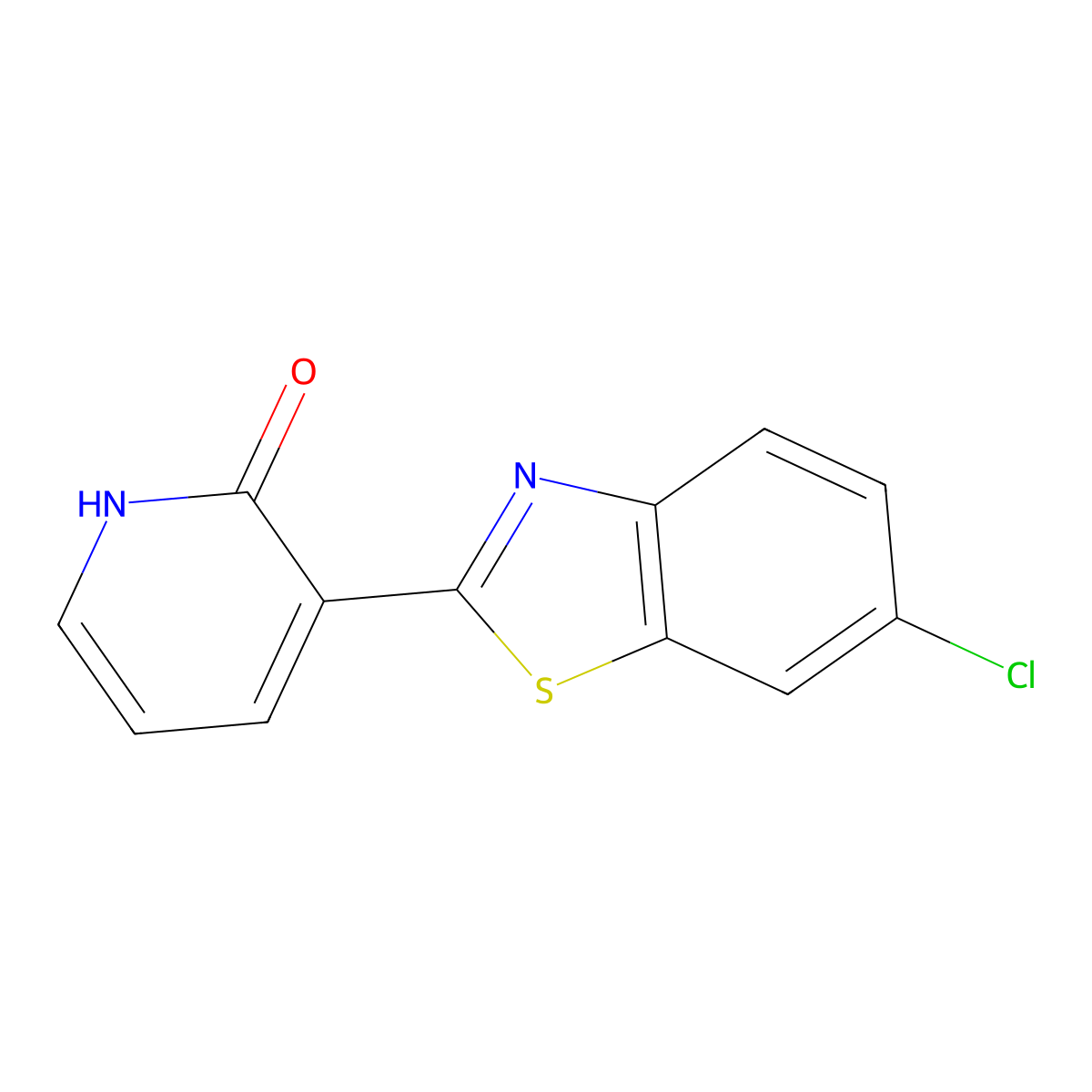 3-(6-chloro-1,3-benzothiazol-2-yl)-2(1H)-pyridinone molecular structure, CAS 860609-22-9