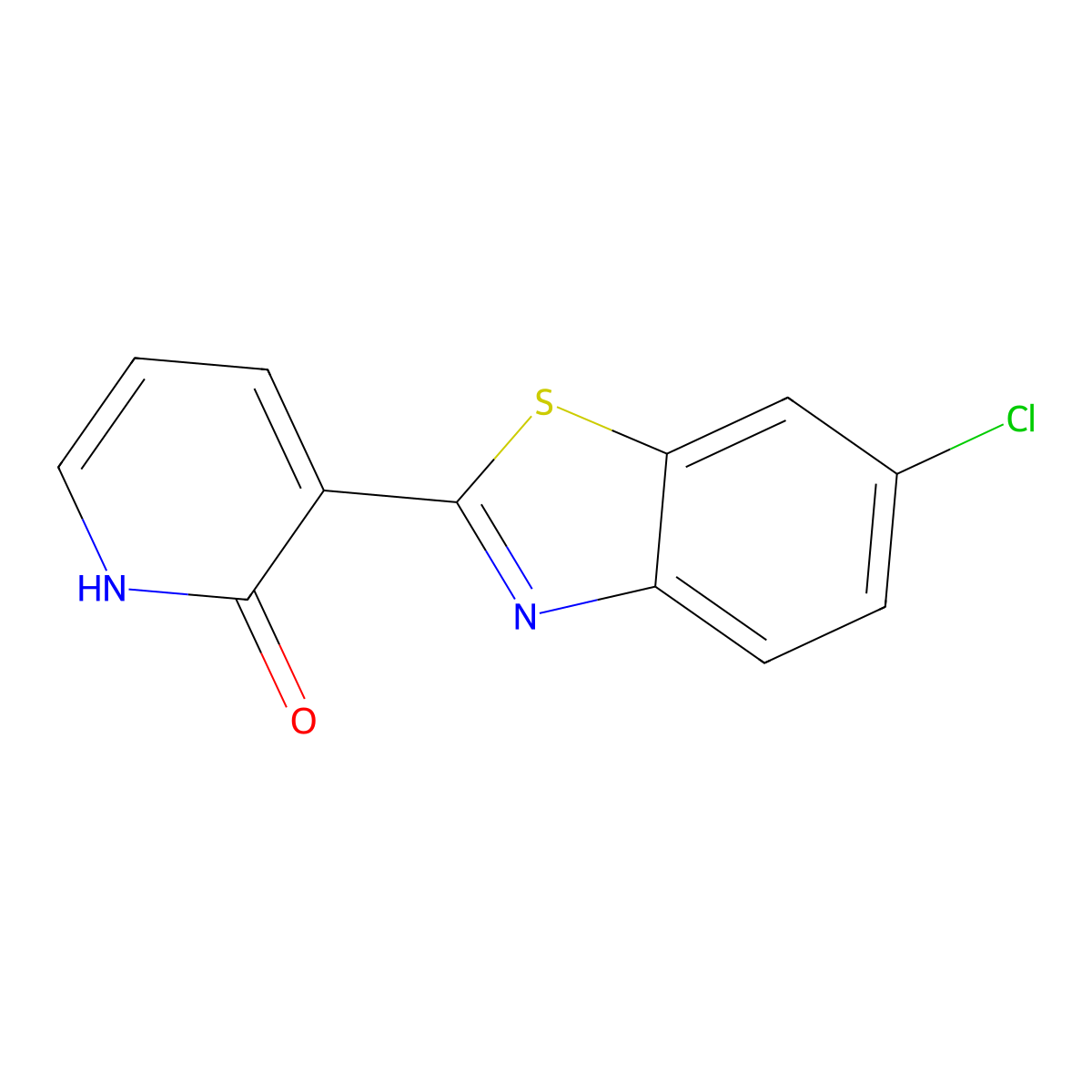 3-(6-chloro-1,3-benzothiazol-2-yl)-2(1H)-pyridinone molecular structure, CAS 860609-22-9