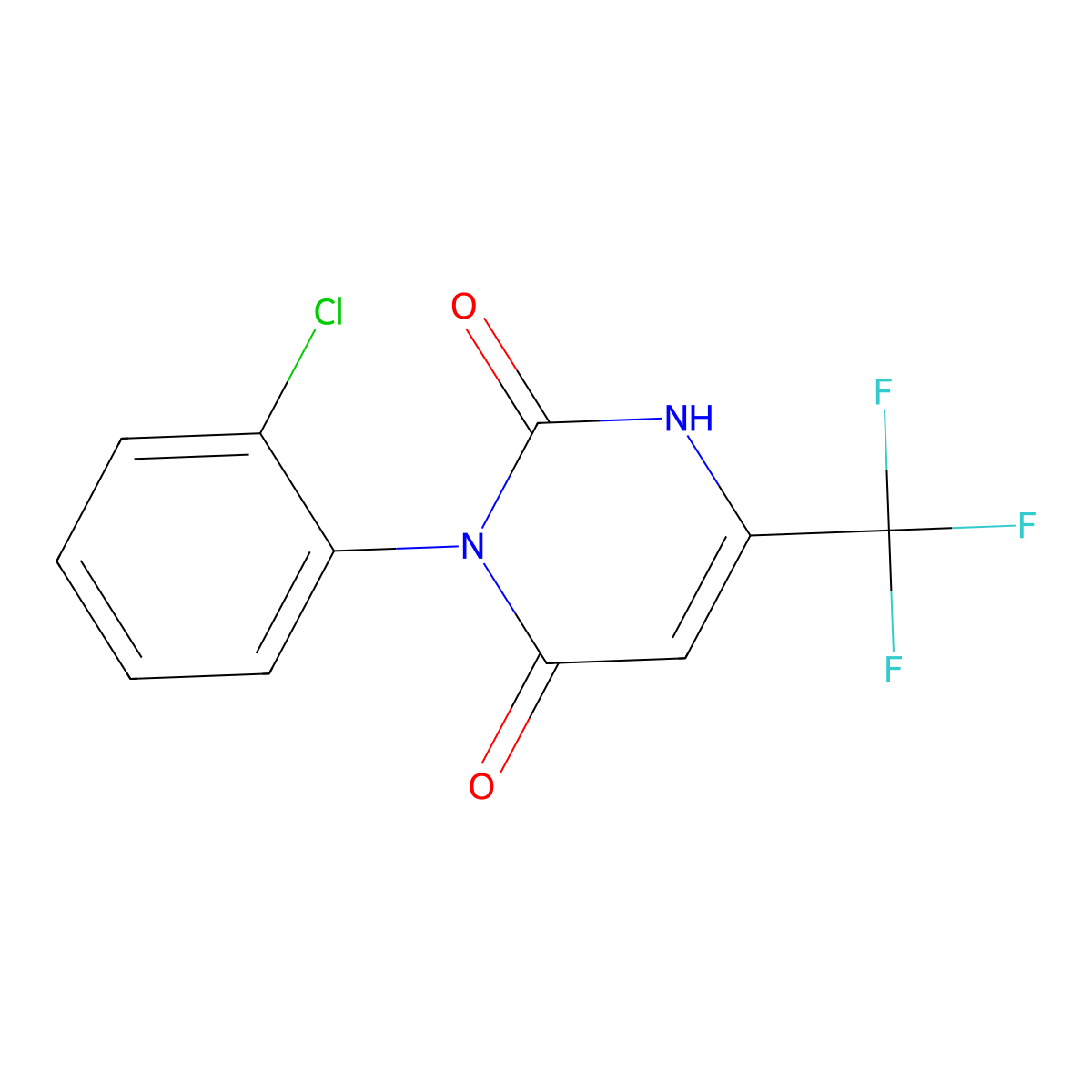 3-(2-chlorophenyl)-6-(trifluoromethyl)-1H-pyrimidine-2,4-dione molecular structure, CAS 860609-30-9