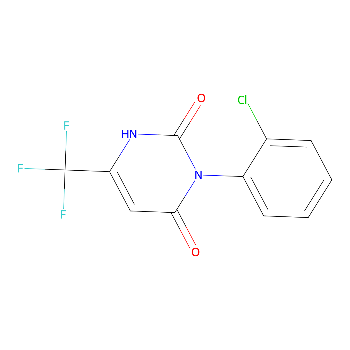 3-(2-chlorophenyl)-6-(trifluoromethyl)-1H-pyrimidine-2,4-dione molecular structure, CAS 860609-30-9