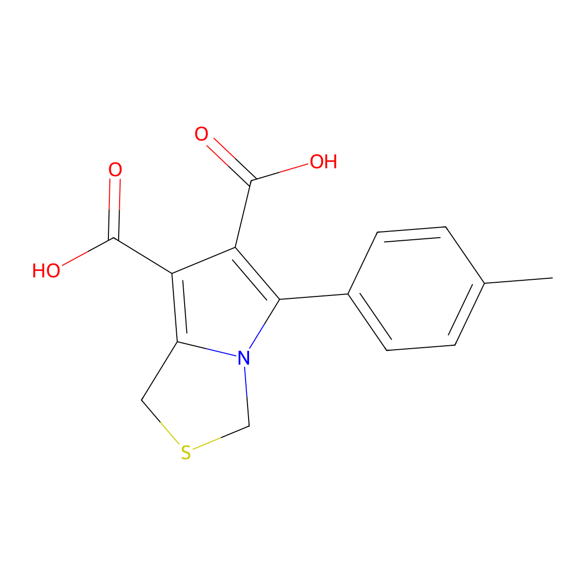 5-(4-methylphenyl)-1H-pyrrolo[1,2-c][1,3]thiazole-6,7-dicarboxylic acid molecular structure, CAS 860609-33-2