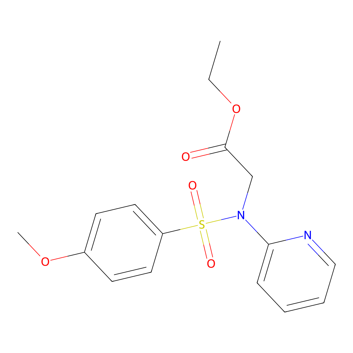 Ethyl 2-[[(4-methoxyphenyl)sulfonyl](2-pyridinyl)amino]acetate molecular structure, CAS 860609-47-8