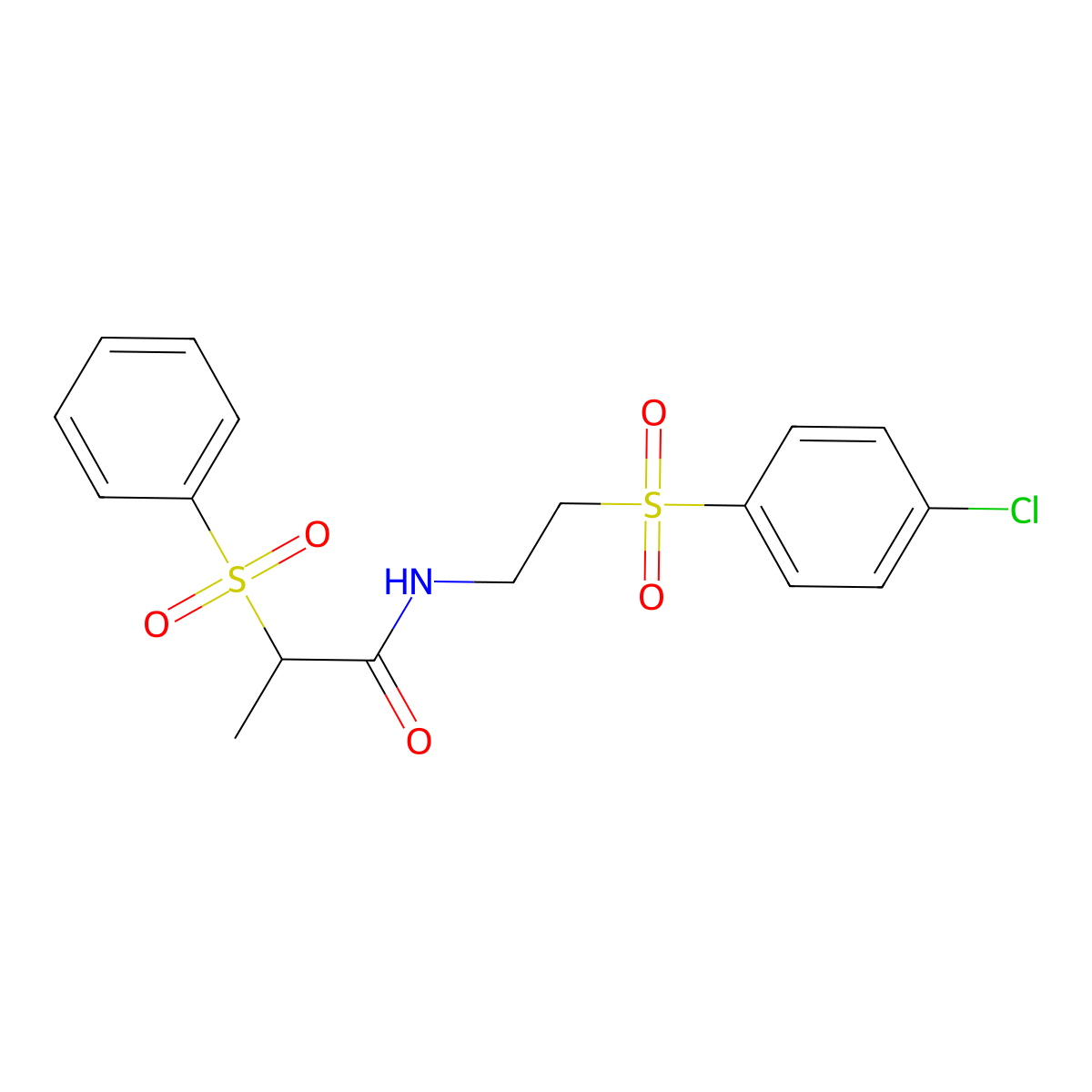 N-{2-[(4-chlorophenyl)sulfonyl]ethyl}-2-(phenylsulfonyl)propanamide molecular structure, CAS 860609-54-7