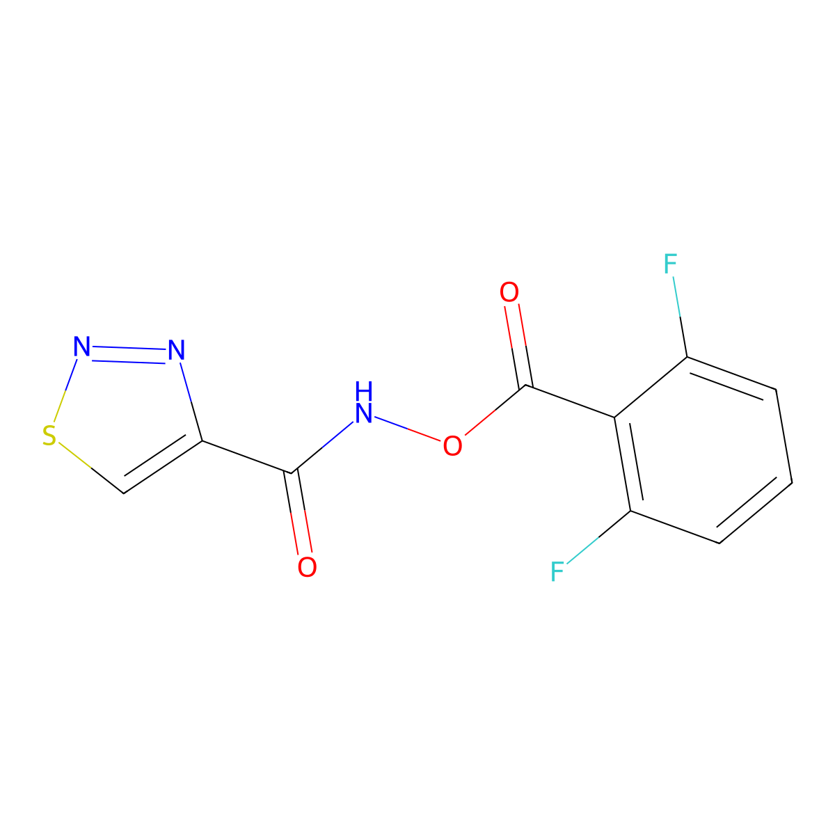 N-[(2,6-difluorobenzoyl)oxy]-1,2,3-thiadiazole-4-carboxamide molecular structure, CAS 860609-70-7