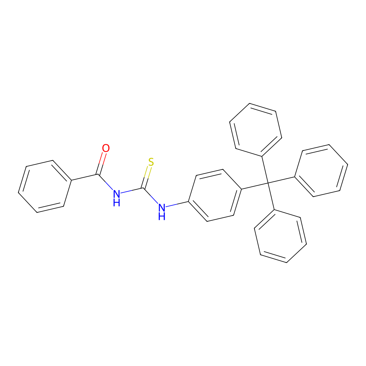 N-benzoyl-N'-(4-tritylphenyl)thiourea molecular structure, CAS 860609-72-9