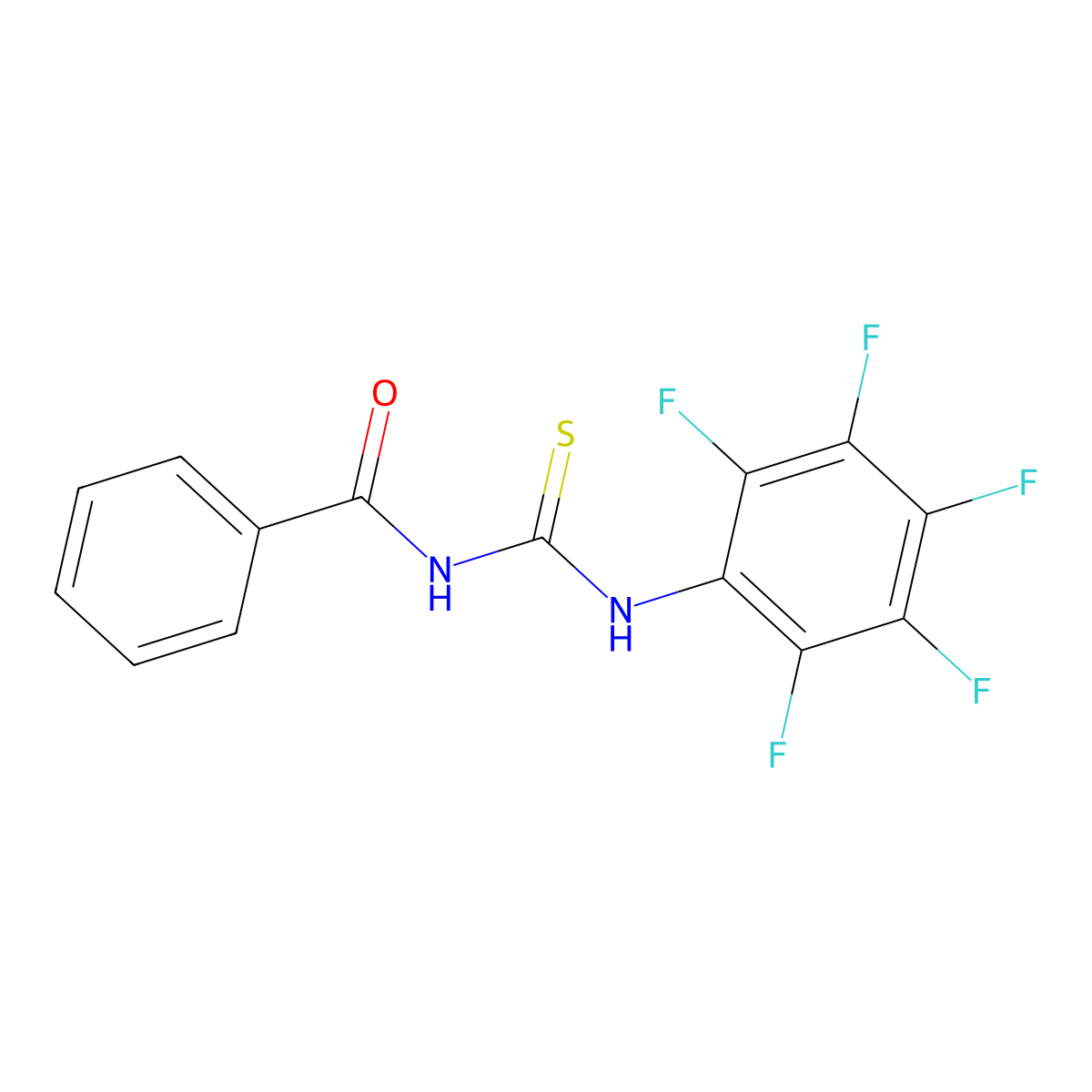 N-benzoyl-N'-(2,3,4,5,6-pentafluorophenyl)thiourea molecular structure, CAS 860609-73-0